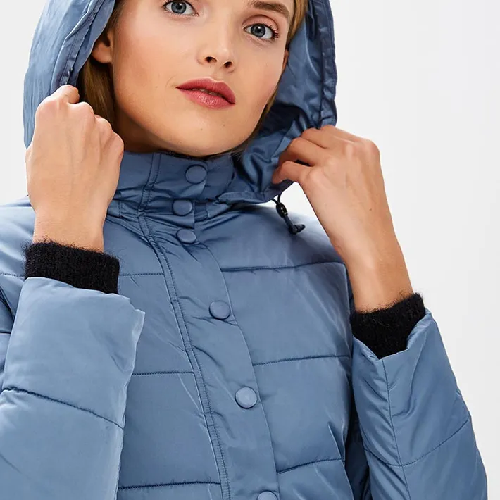 A Cotton-Padded Suit With A Hooded Jacket