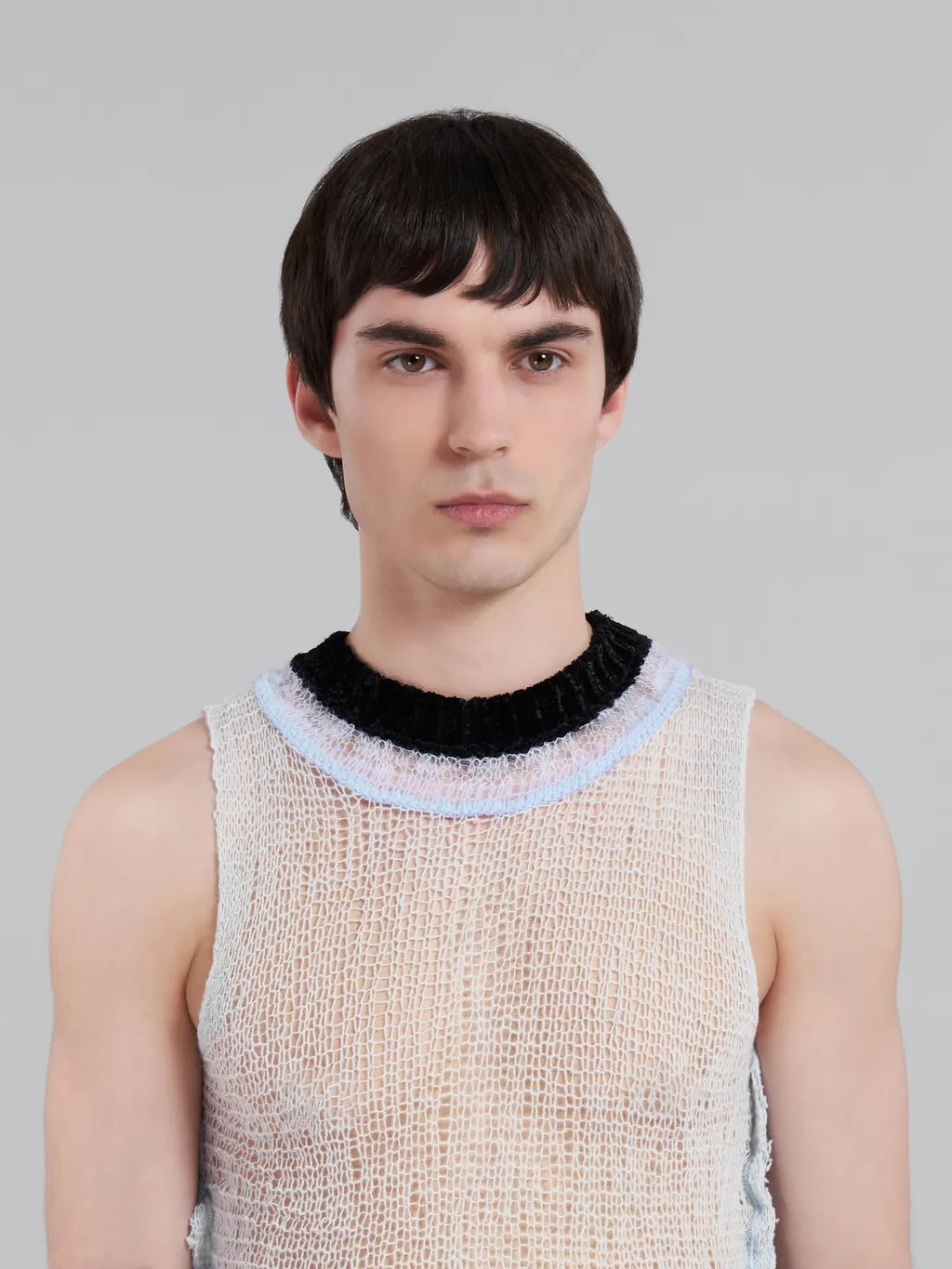 Light Blue Wool-Cashmere Top With Cutout