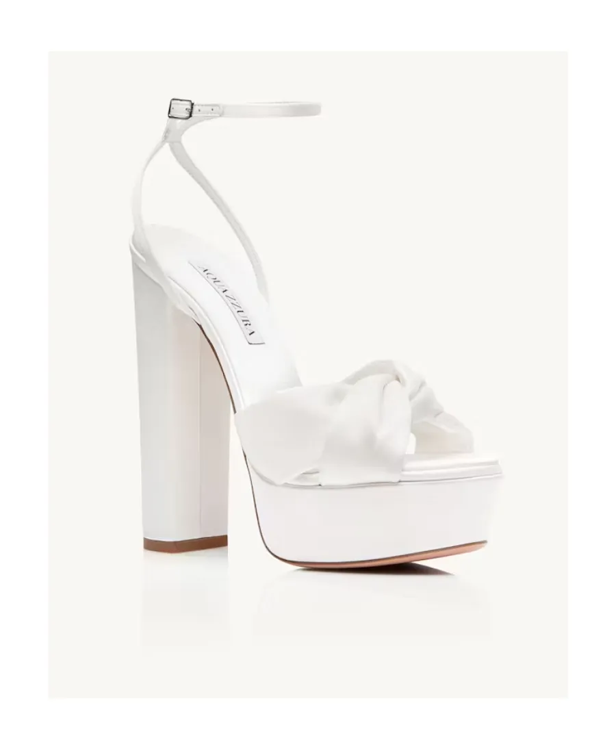 Knotted Satin Platform Sandals