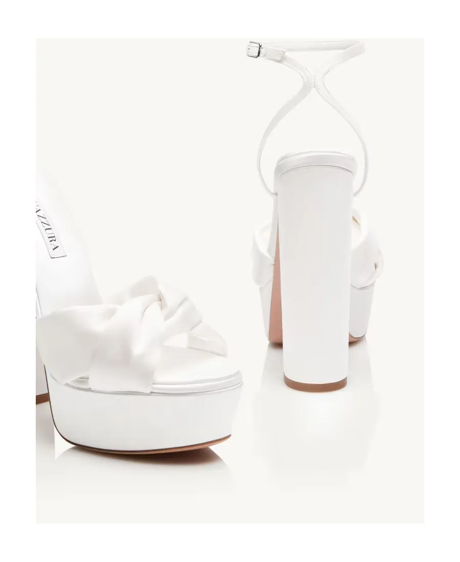Knotted Satin Platform Sandals