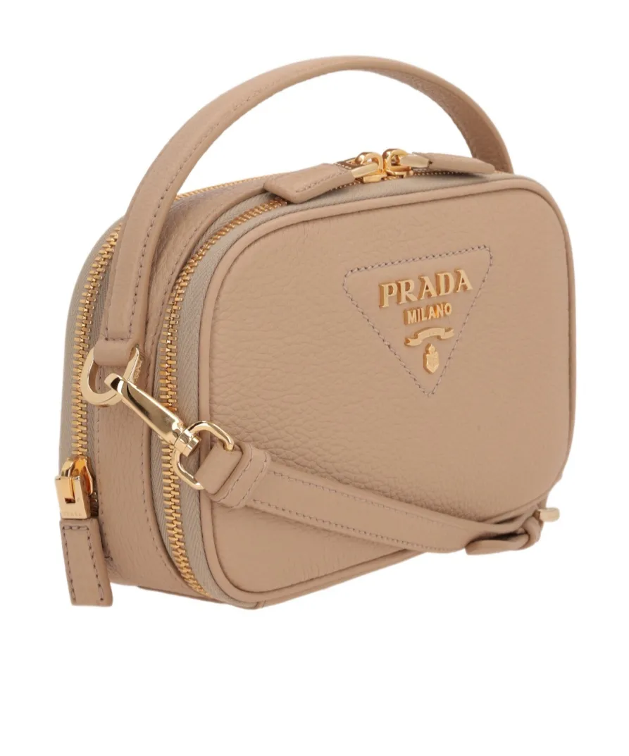 Triangle-Logo Leather Tote Bag
