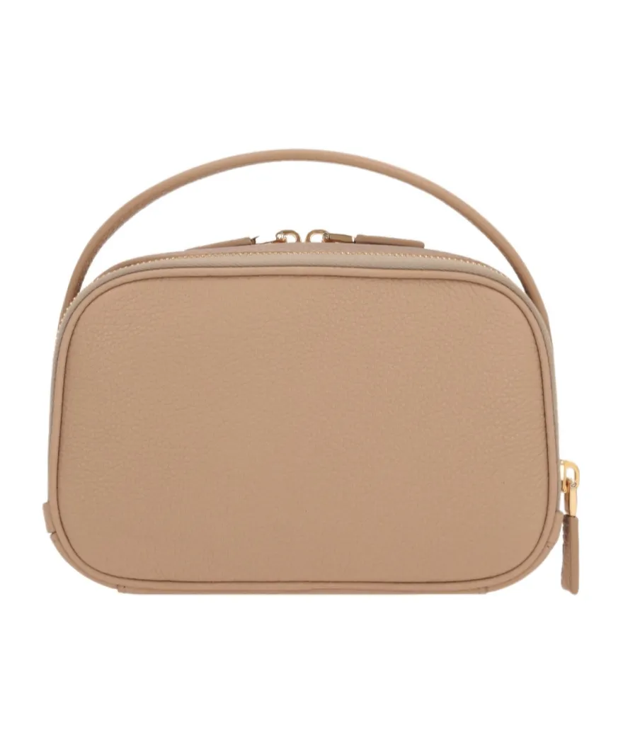 Triangle-Logo Leather Tote Bag