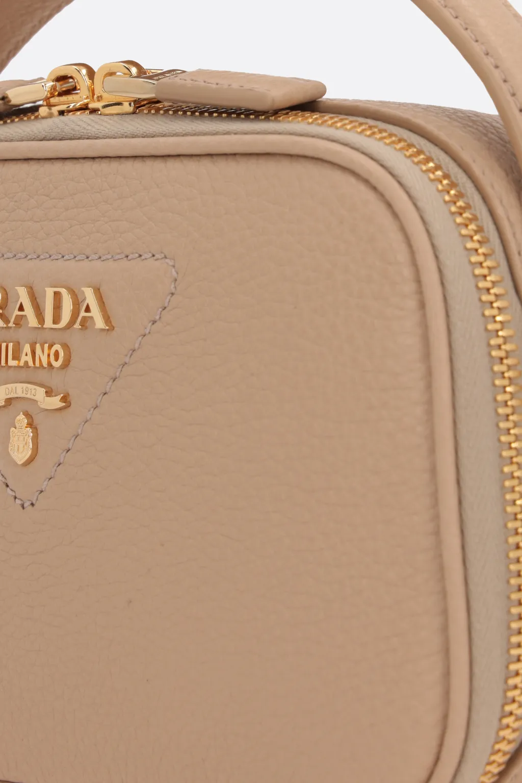 Triangle-Logo Leather Tote Bag