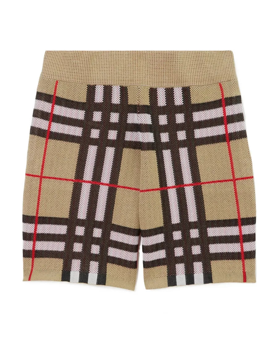 Burberry Checked Knee-Length Knitted Shorts