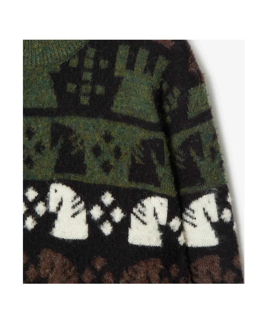 Burberry Pattern Intarsia-Knit Crewneck Jumper