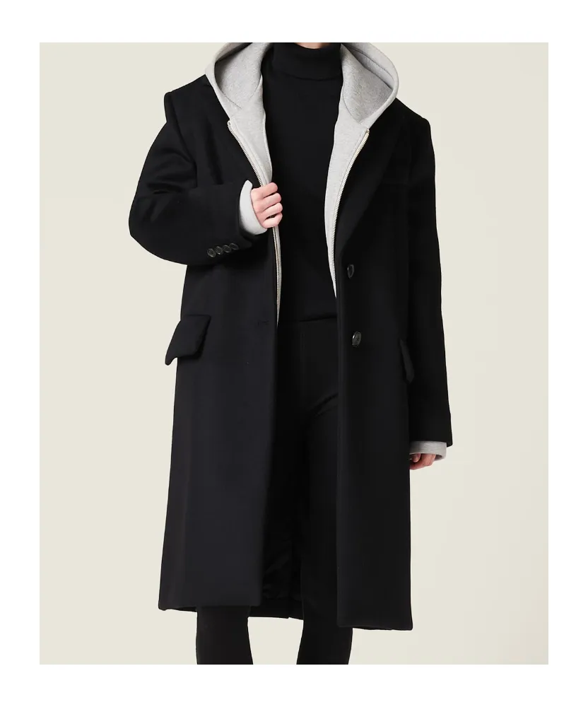 Single-Breasted Velour Coat