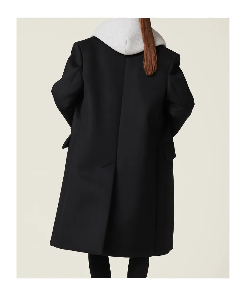 Single-Breasted Velour Coat
