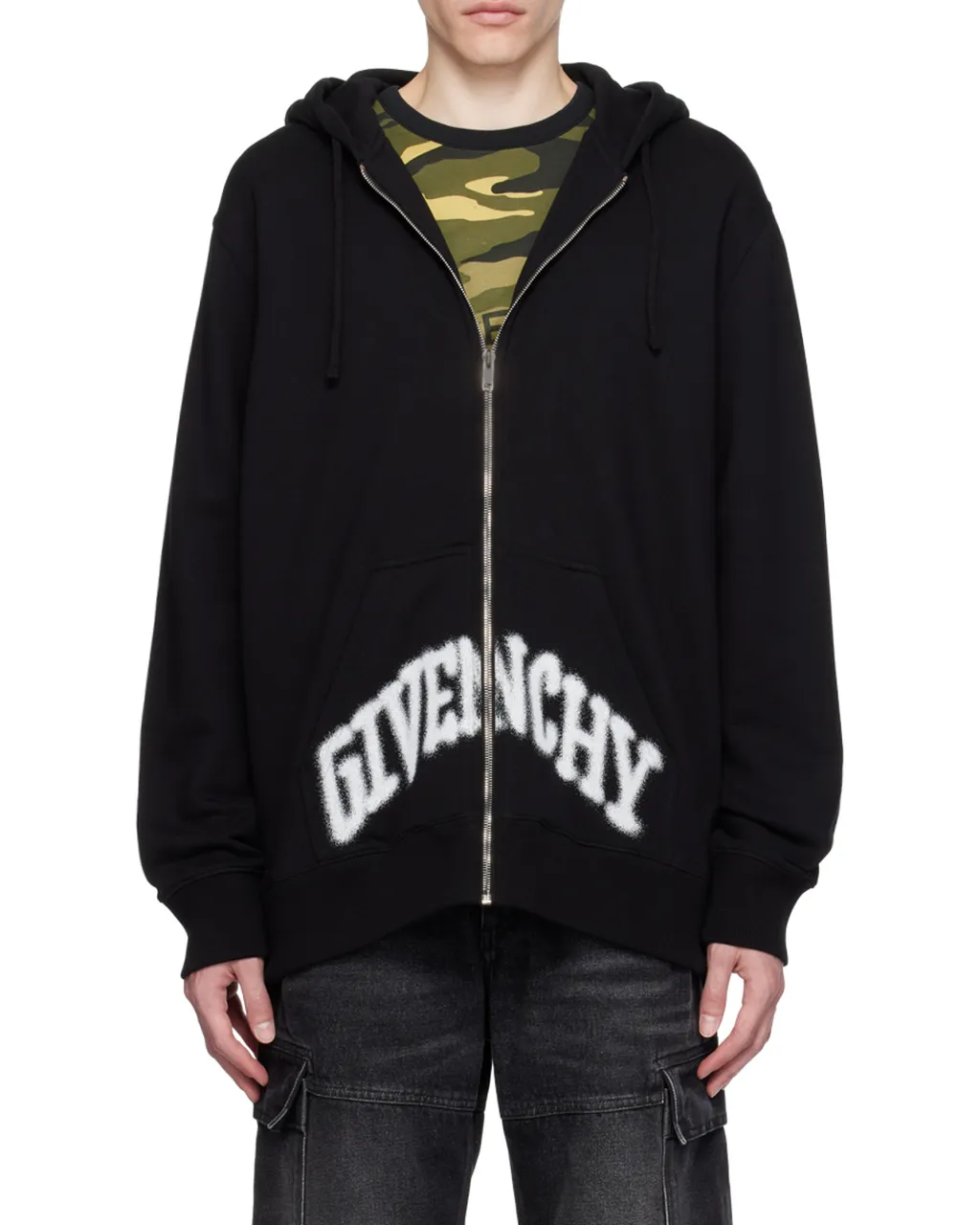 Paris Skull Hoodie In Felpa With Rhinestones