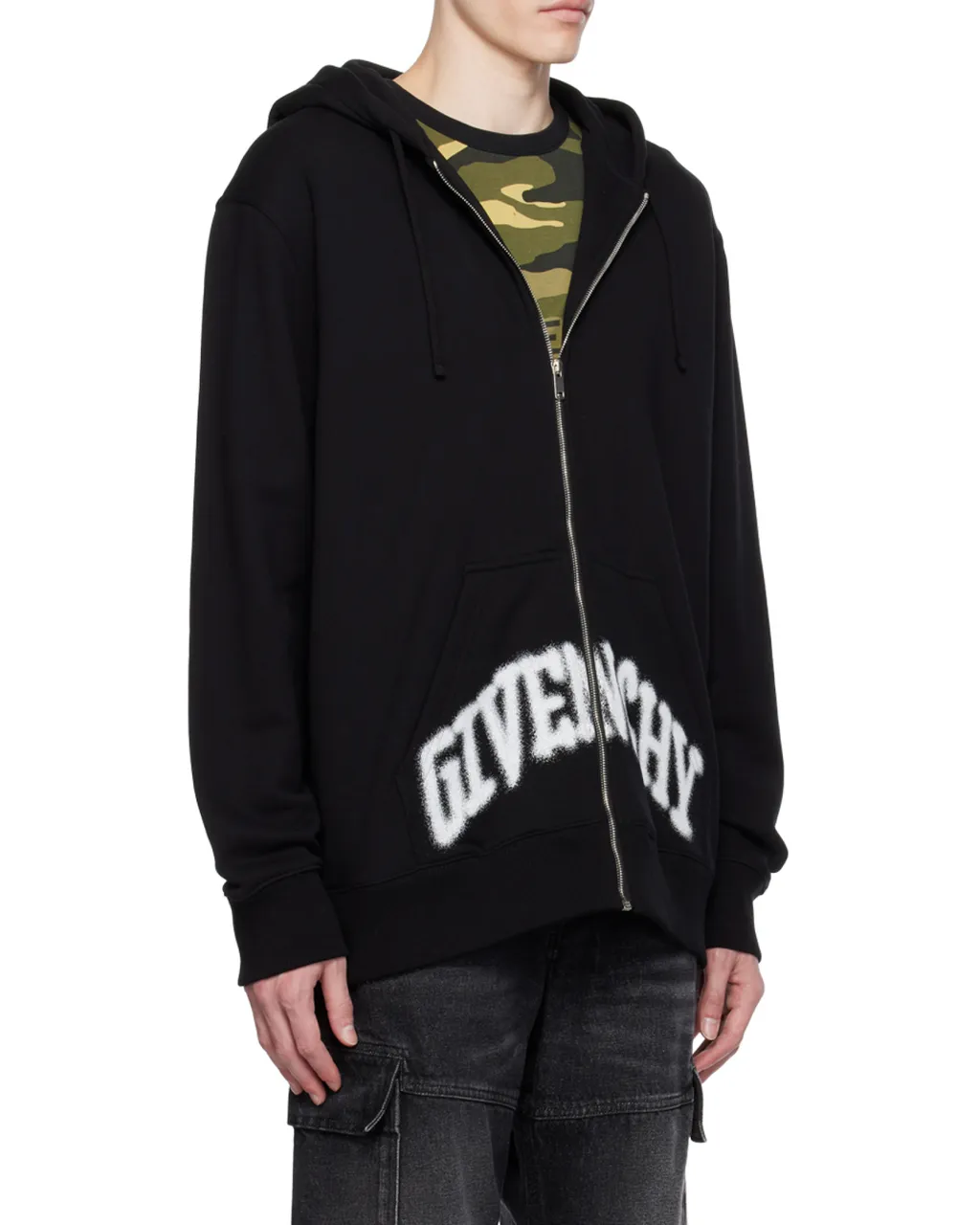 Paris Skull Hoodie In Felpa With Rhinestones