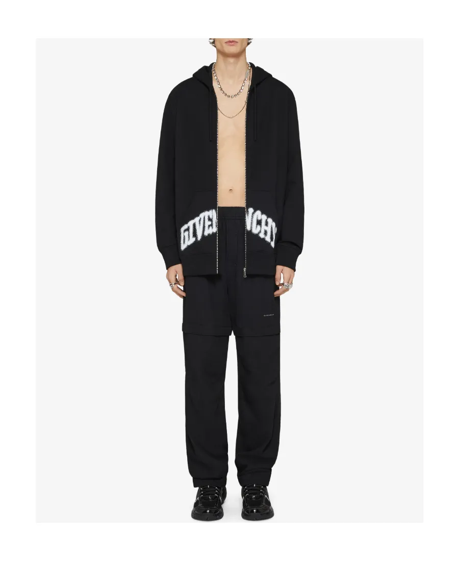 Paris Skull Hoodie In Felpa With Rhinestones