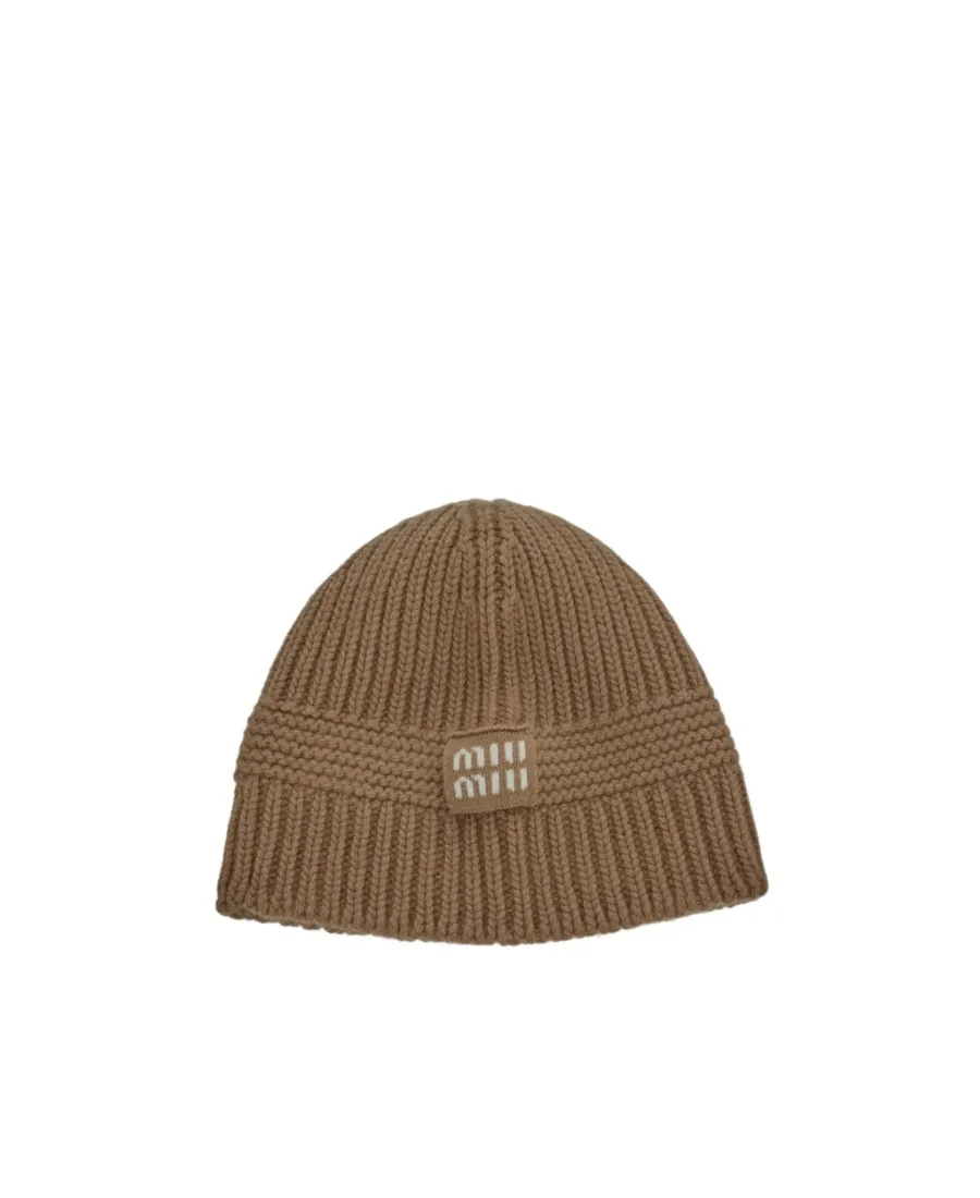 Miu Miu Logo-Intarsia Knitted Beanie