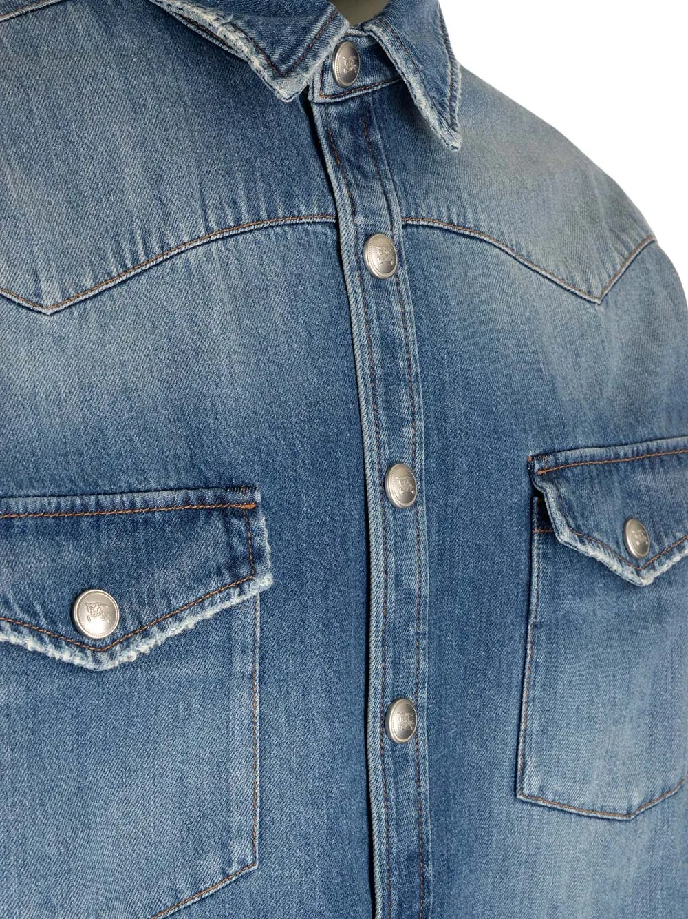 Burberry Long-Sleeved Buttoned Denim Shirt