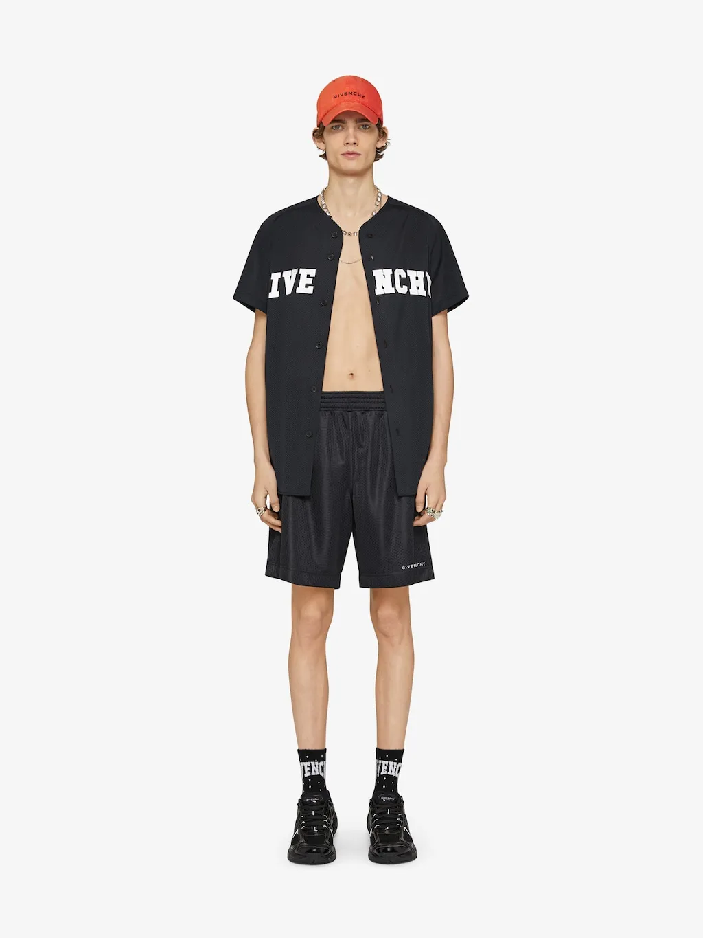 Givenchy College Baseball Shirt In Mesh