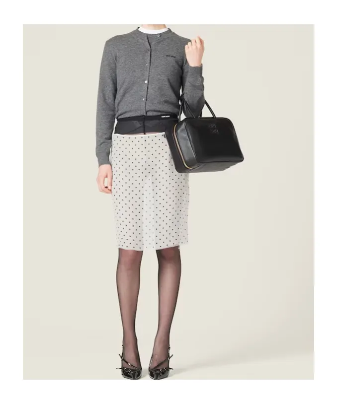 Miu Miu Logo Intarsia Knitted Short-Sleeved Pullover