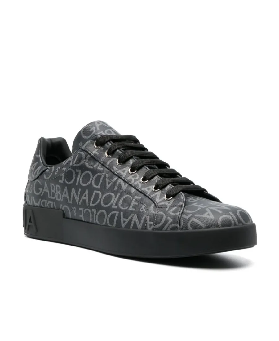 Dolce & Gabbana Portofino Logo Jacquard Lace-Up Sneakers