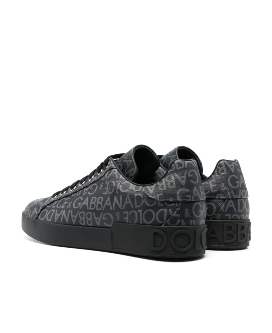 Dolce & Gabbana Portofino Logo Jacquard Lace-Up Sneakers