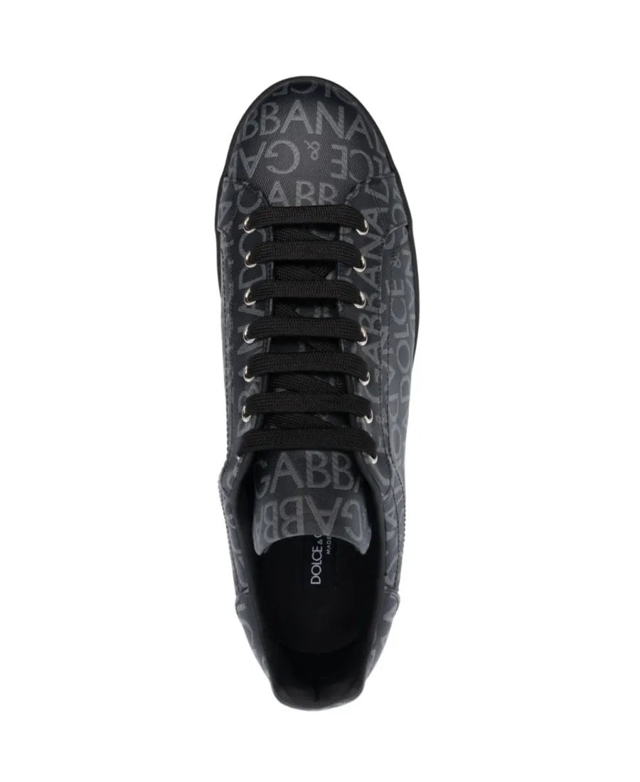 Dolce & Gabbana Portofino Logo Jacquard Lace-Up Sneakers