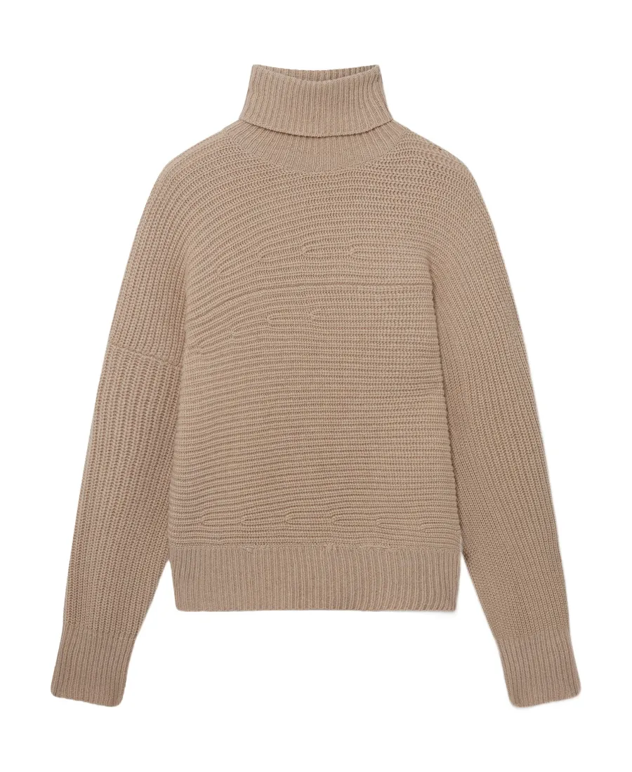Stella Mccartney Roll-Neck Rib-Knit Cape Jumper