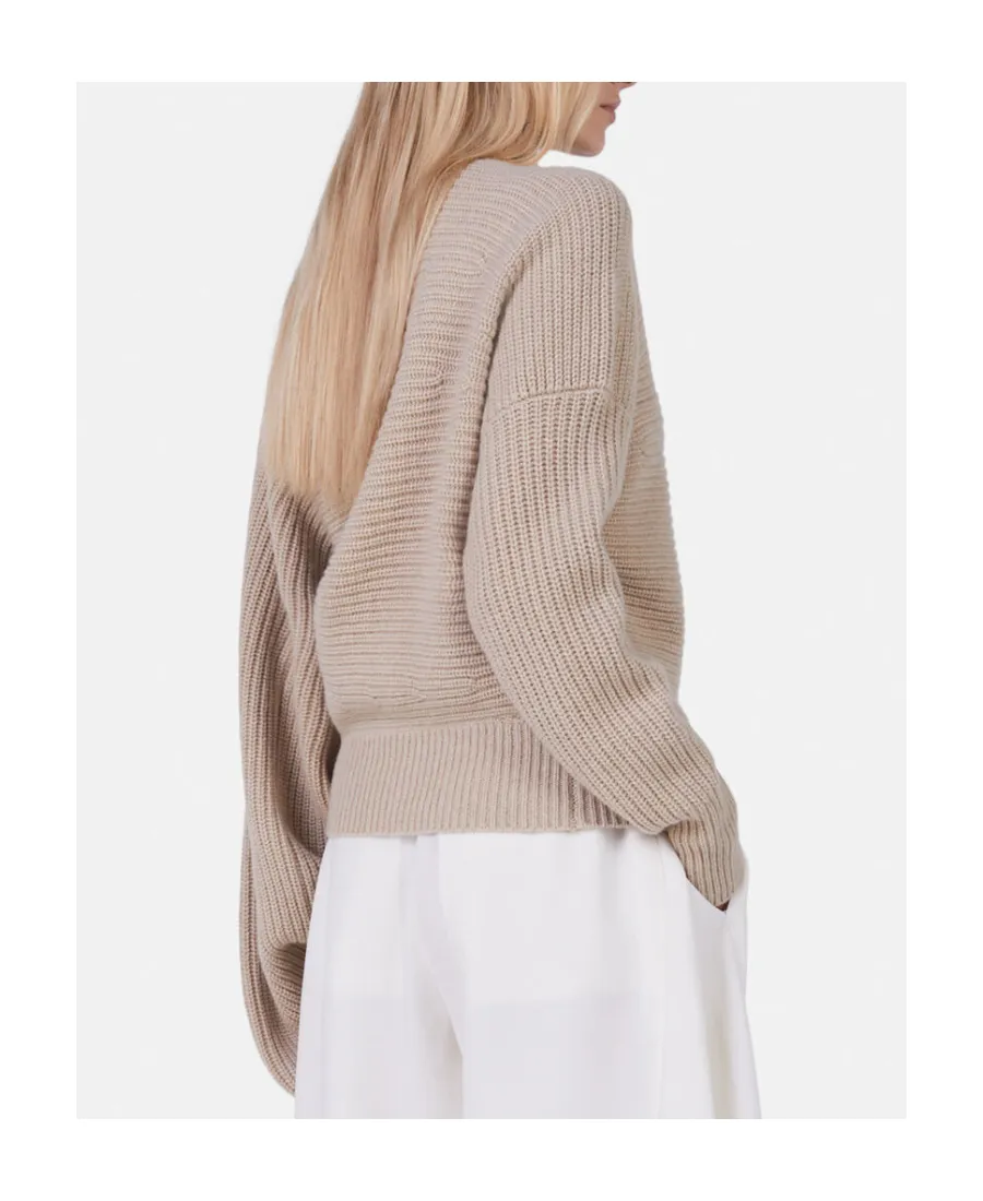Stella Mccartney Roll-Neck Rib-Knit Cape Jumper