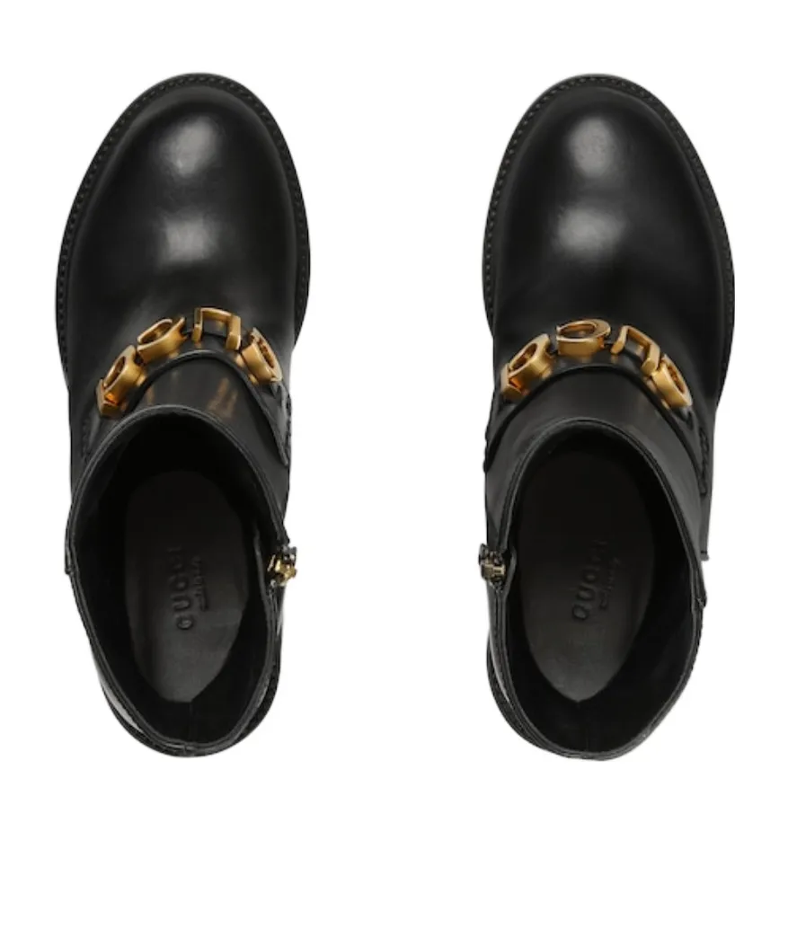 Logo-Plaque Leather Boots