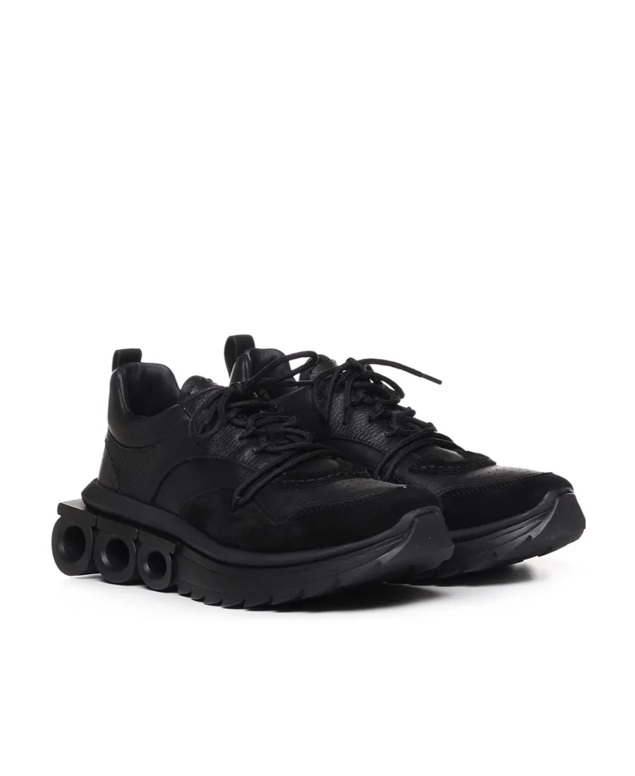 Salvatore Ferragamo Gancini-Plaque Lace-Up Sneakers