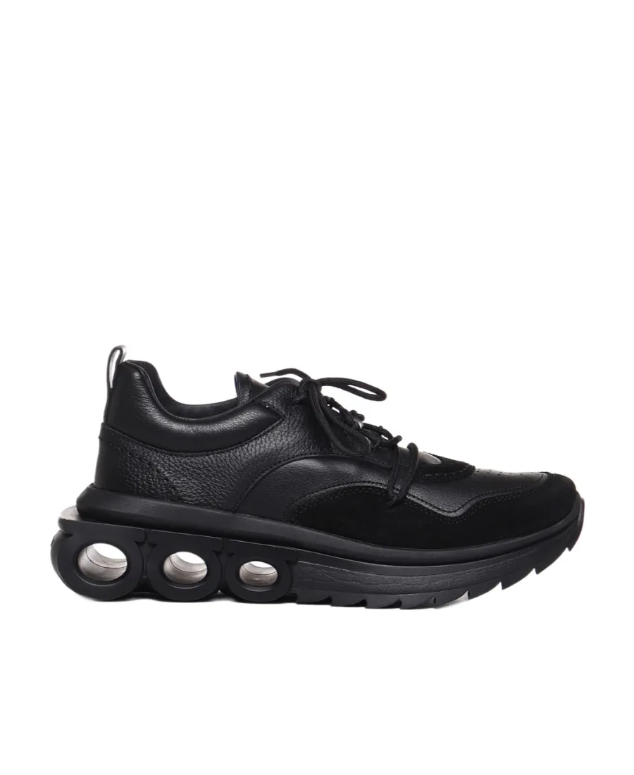 Salvatore Ferragamo Gancini-Plaque Lace-Up Sneakers