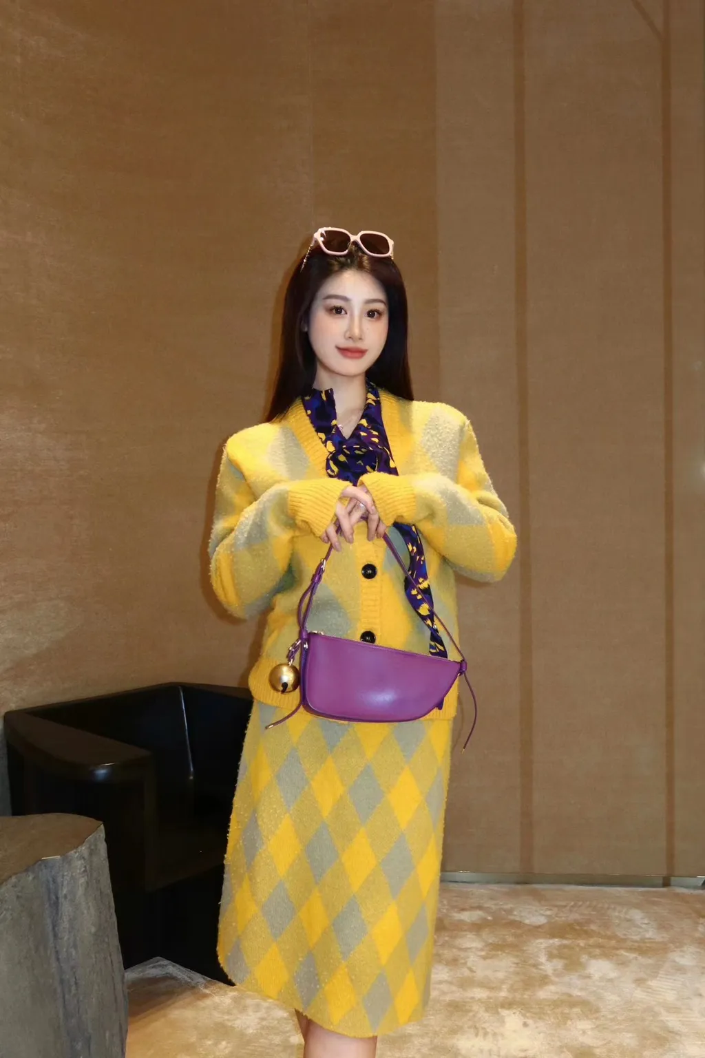 Burberry Checked V-Neck Cardigan
