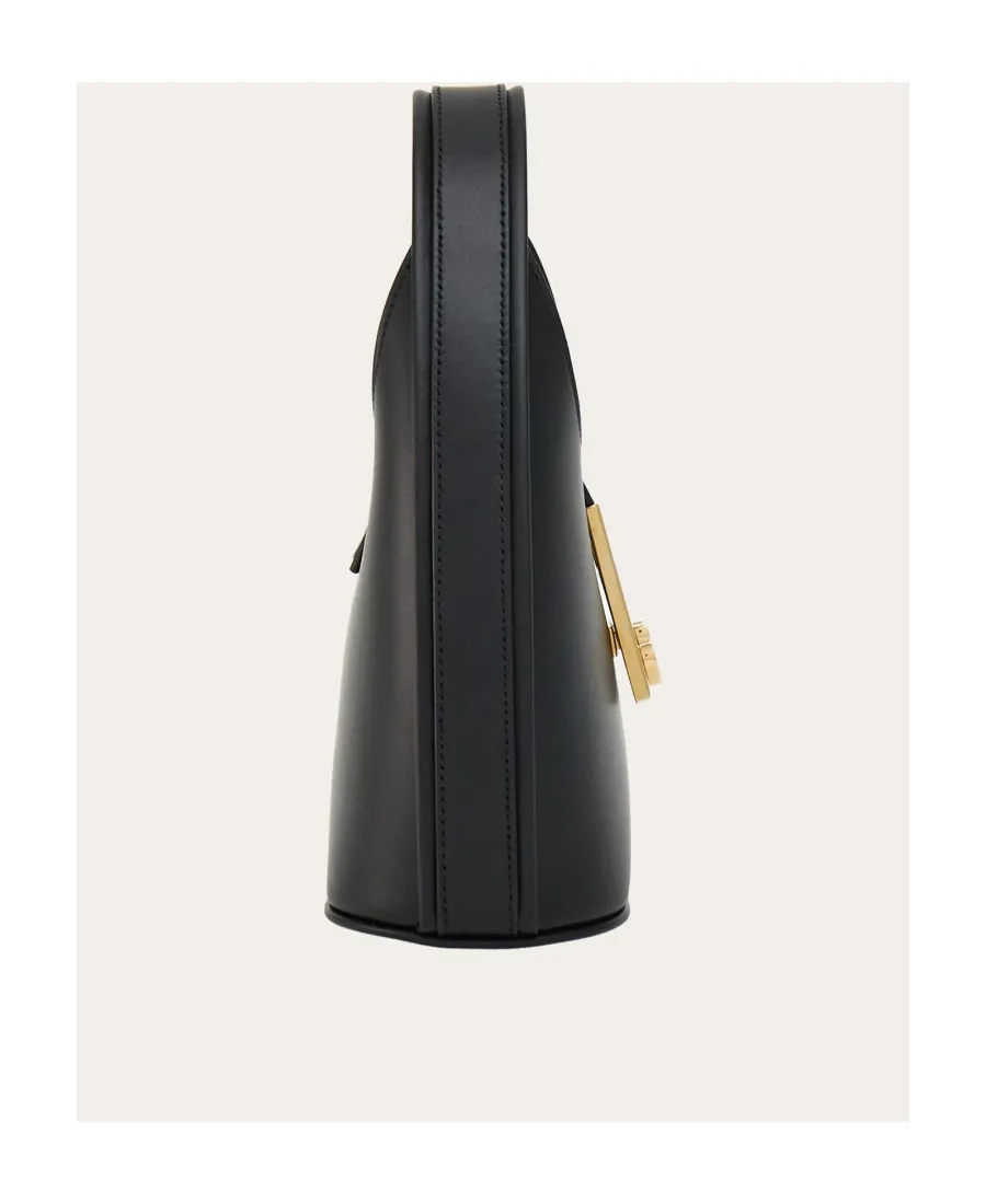 Salvatore Ferragamo Gancini-Buckle Logo-Engraved Mini Hobo Bag