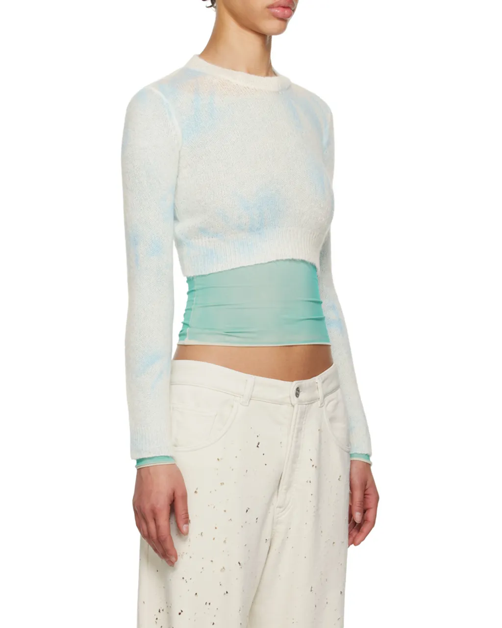 Tie-Dye Knitted Crop Top