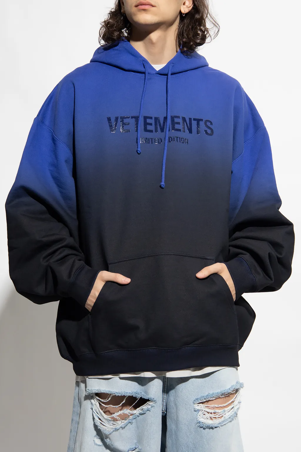 Logo-Print Faded-Effect Hoodie