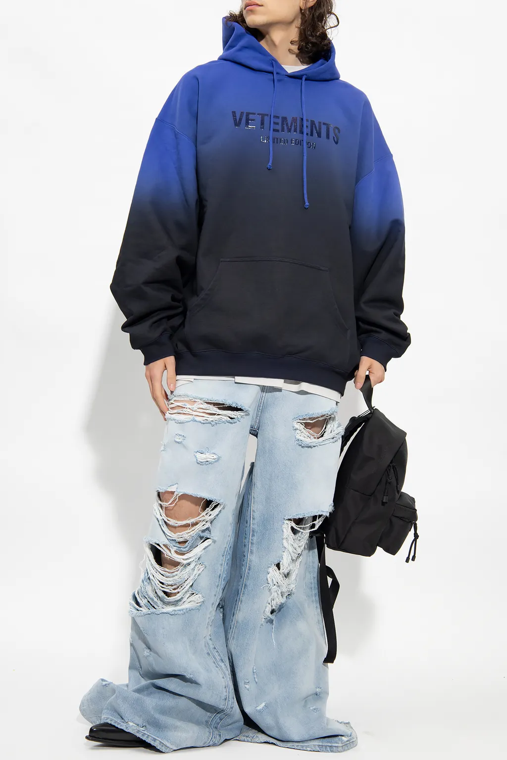 Logo-Print Faded-Effect Hoodie