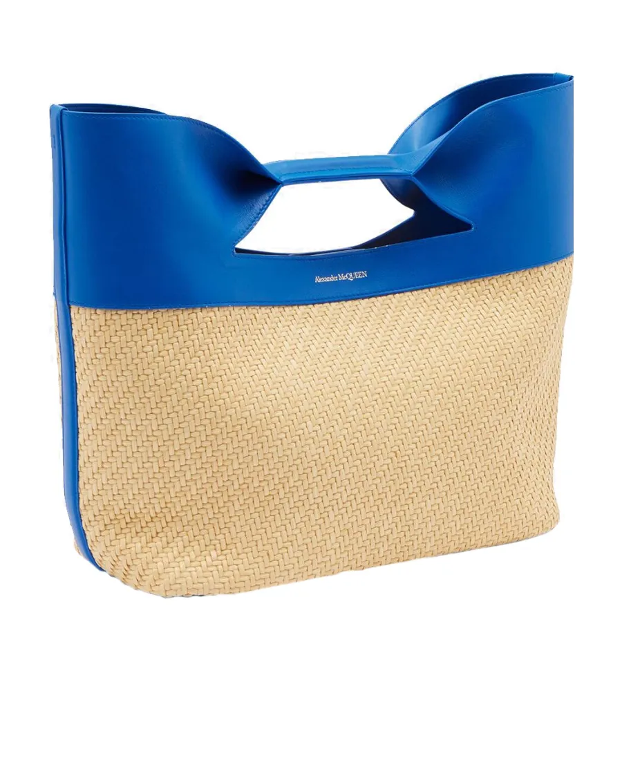 Alexander Mcqueen Wovem Small Bow Top Handle Bag