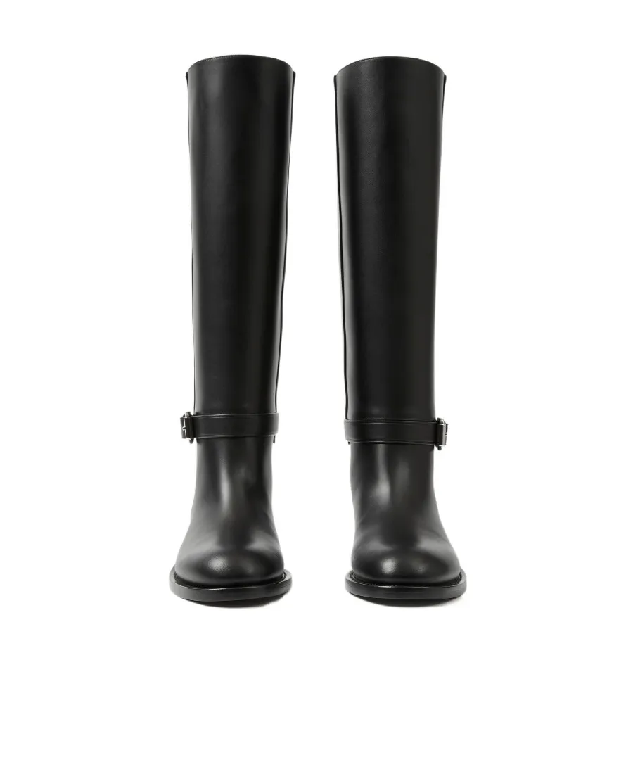 Burberry Logo Debossed Almond-Toe Boots