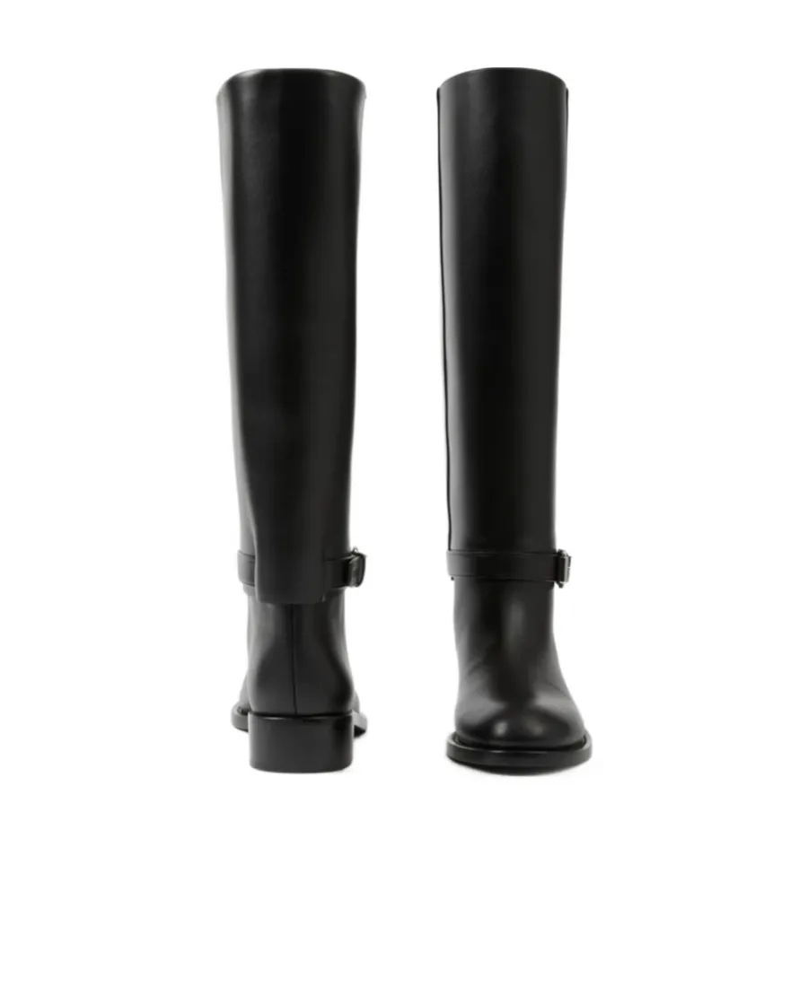 Burberry Logo Debossed Almond-Toe Boots