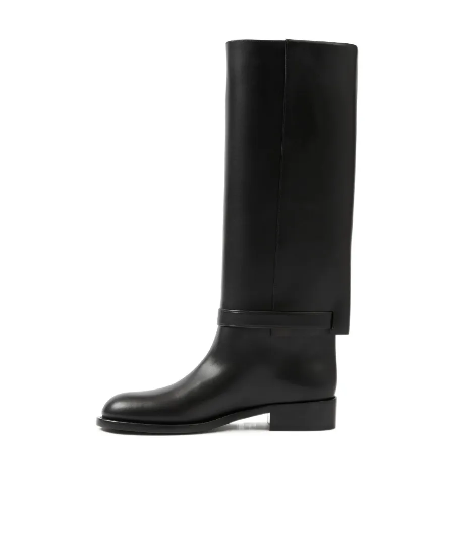 Burberry Logo Debossed Almond-Toe Boots