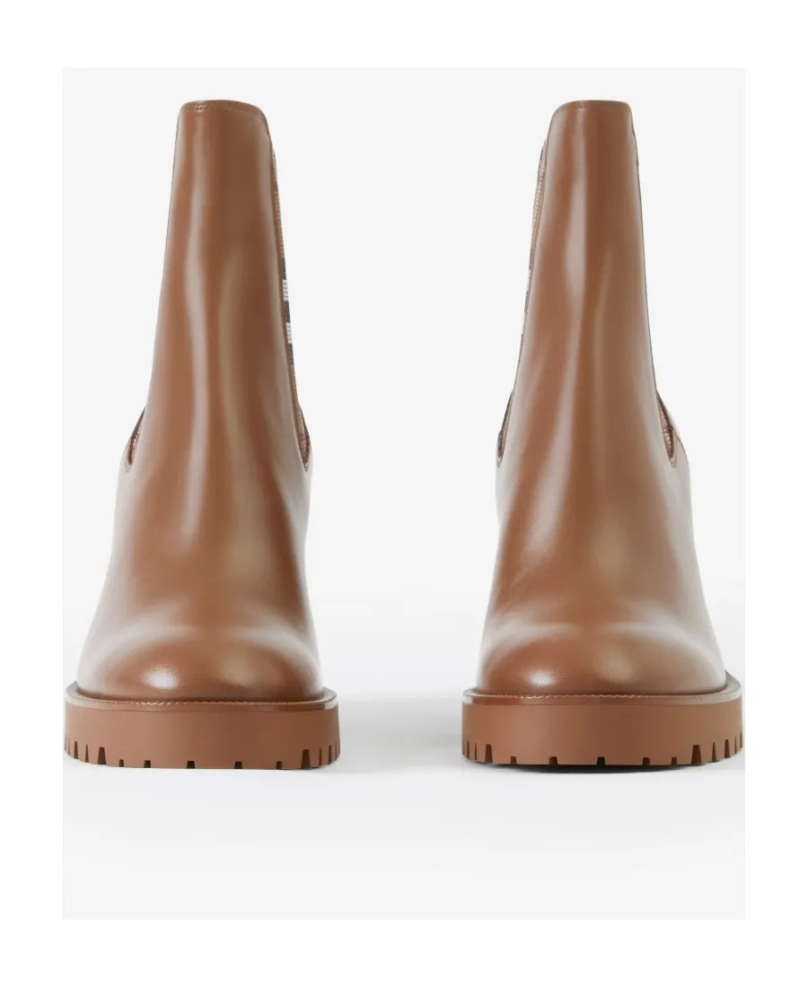 Burberry New Allostock Check Panel Ankle Boots