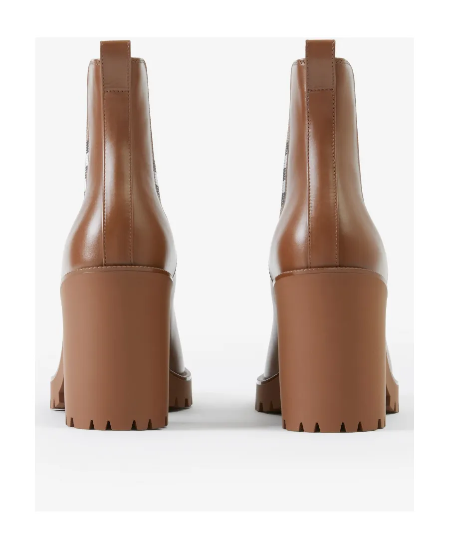 Burberry New Allostock Check Panel Ankle Boots
