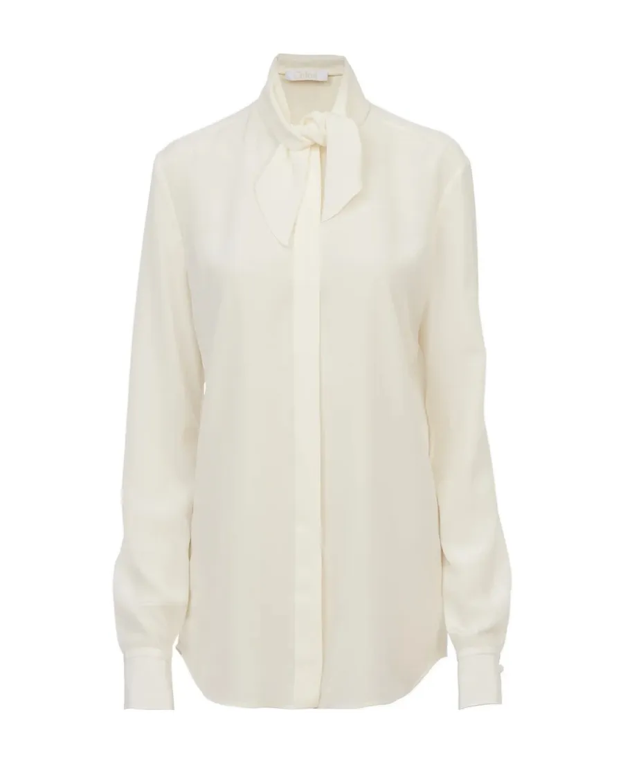 Chloé Long-Sleeved Scarf Blouse