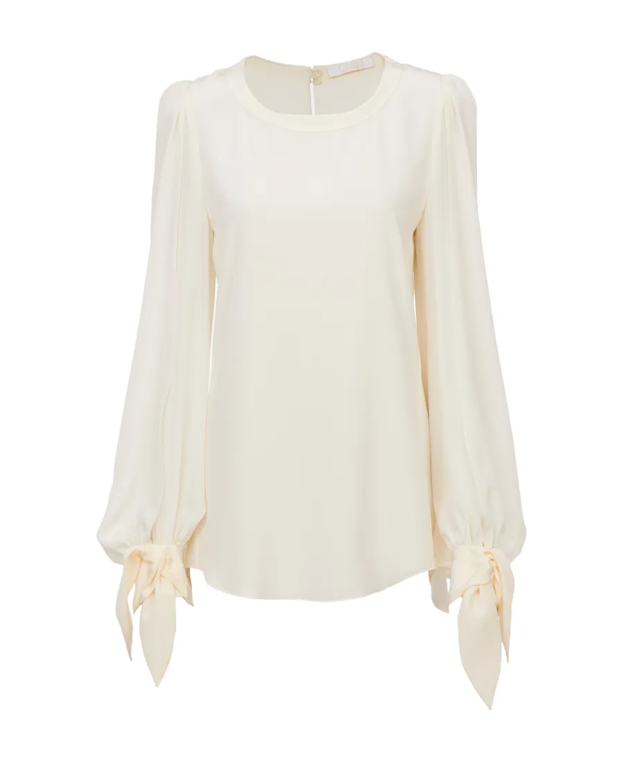 Chloé Knot Detailed Long-Sleeved Top