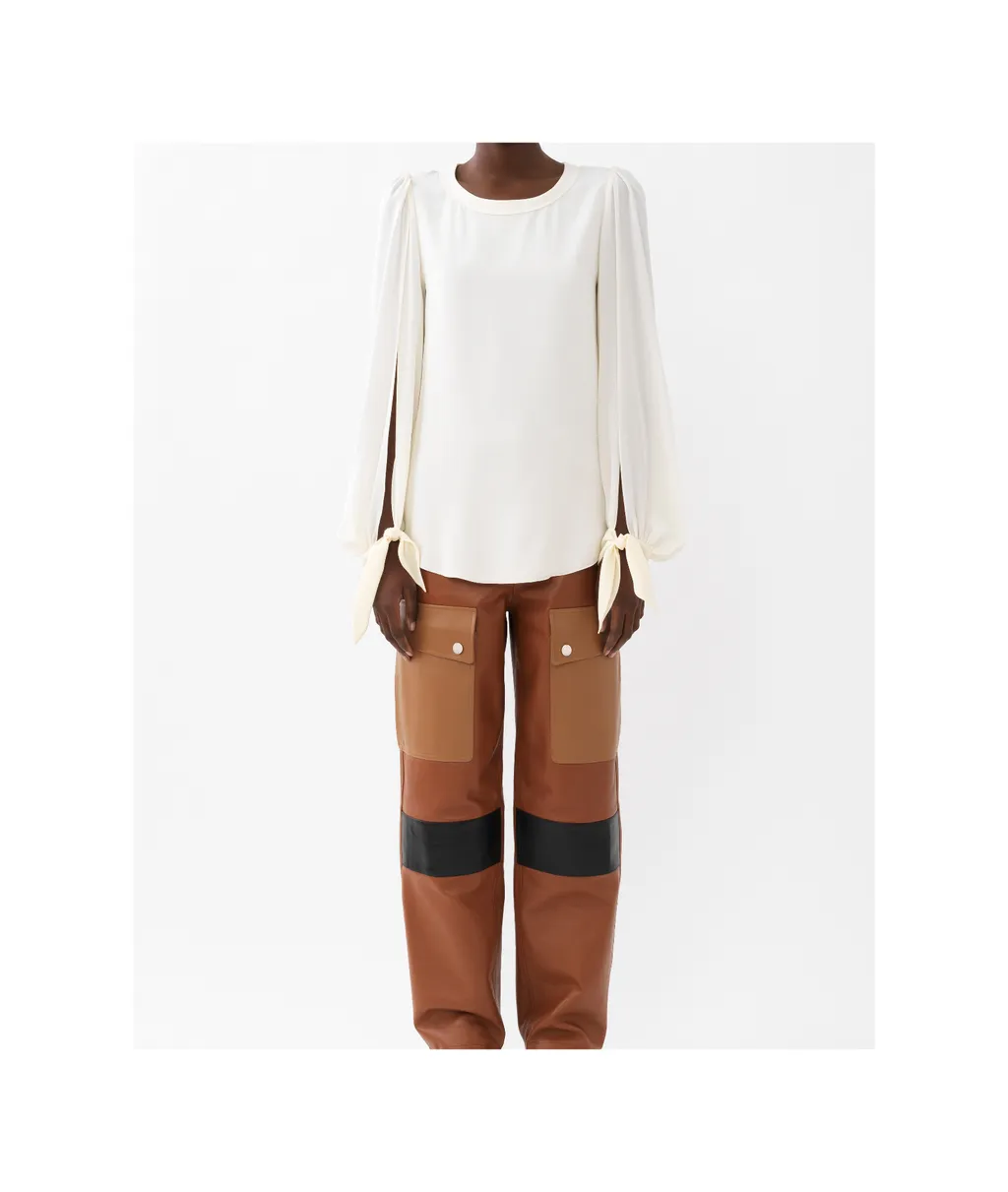 Chloé Knot Detailed Long-Sleeved Top