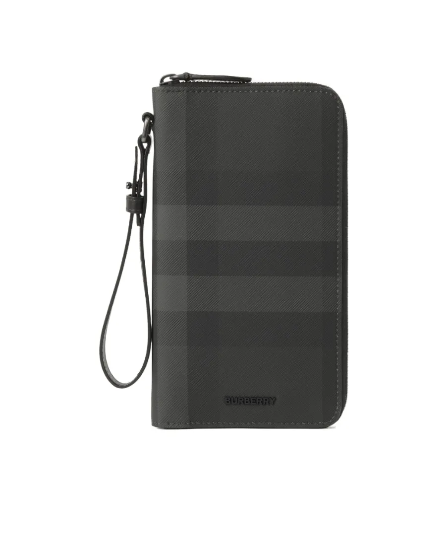 Burberry Checked Zip-Up Wallet