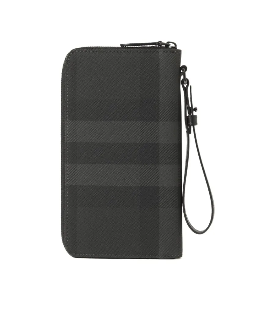 Burberry Checked Zip-Up Wallet