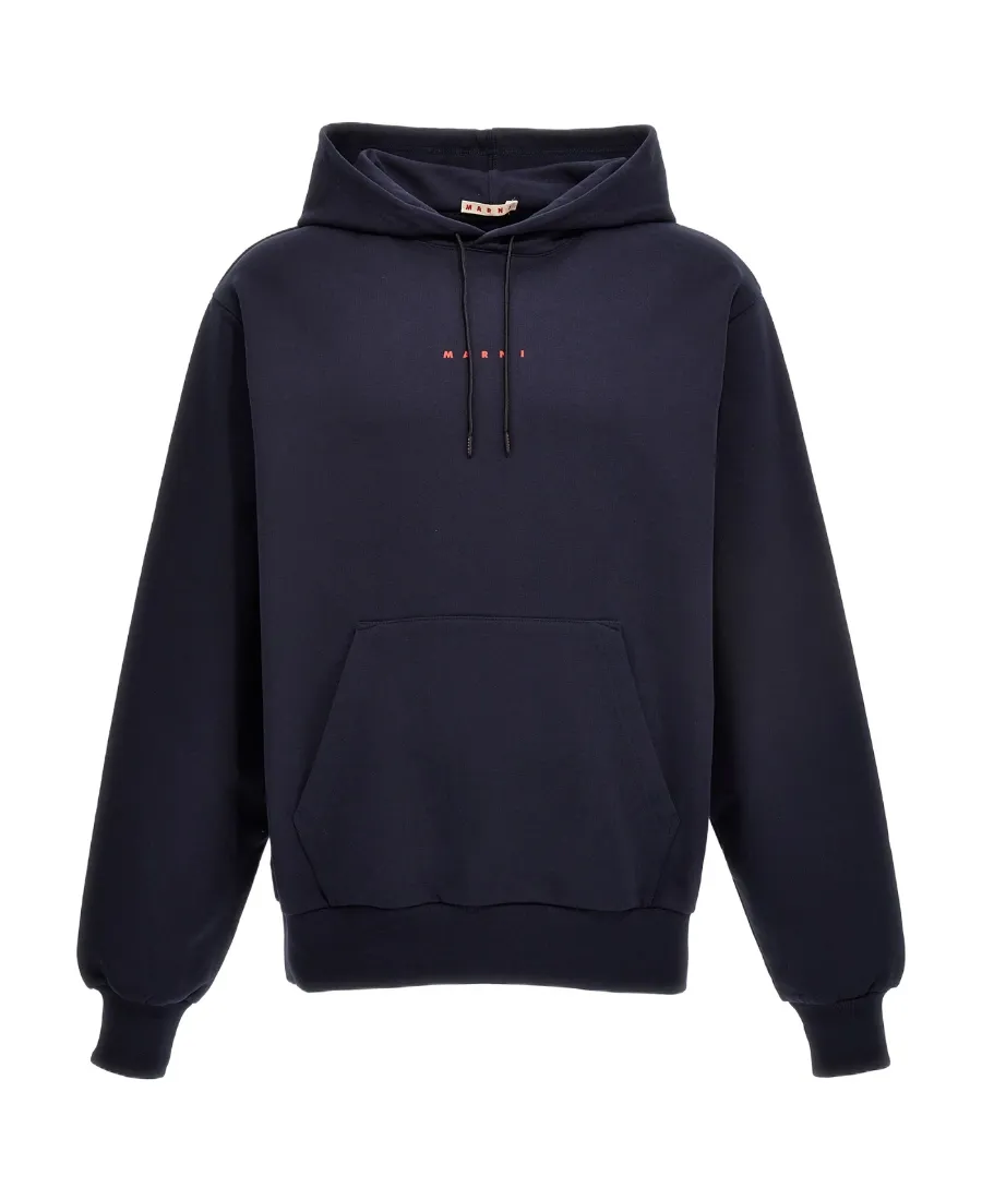 Marni Logo Printed Drawstring Hoodie