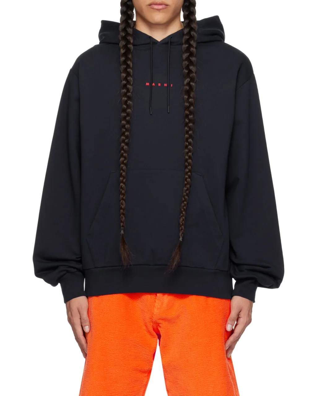 Marni Logo Printed Drawstring Hoodie