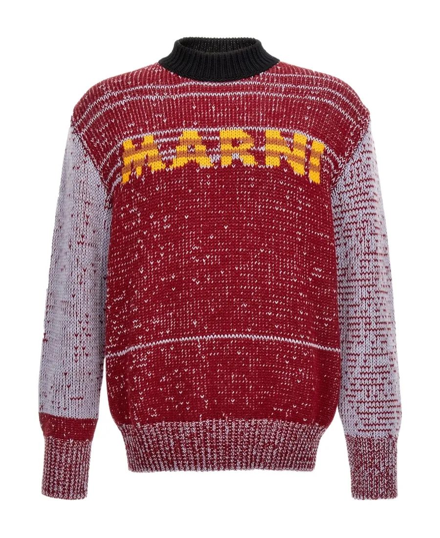 Marni Logo Intarsia Crewneck Jumper