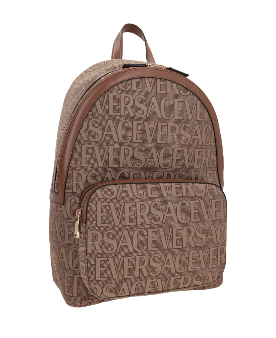 Versace Allover Logo Printed Backpack