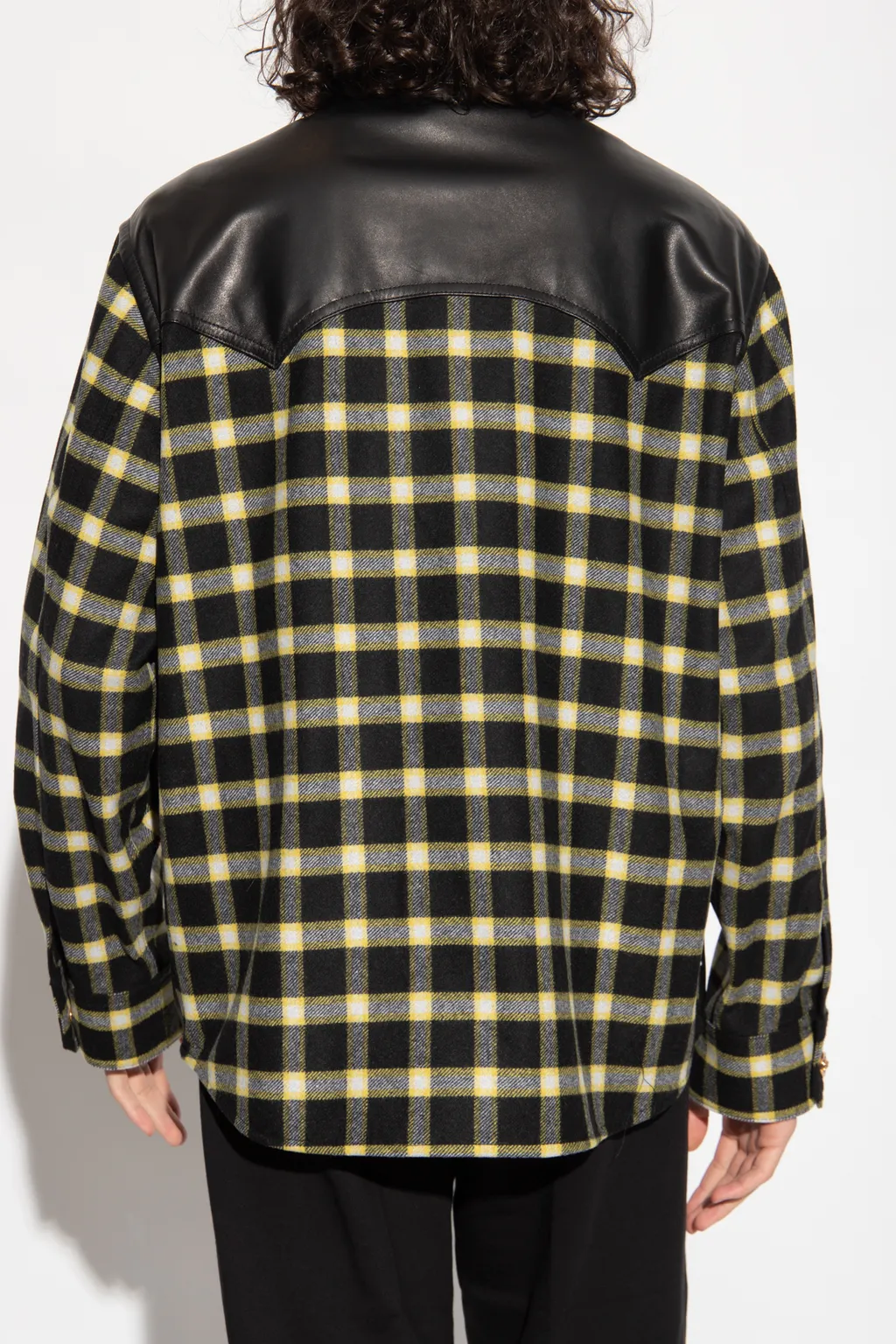 Versace Checked-Panel Long-Sleeved Shirt Jacket