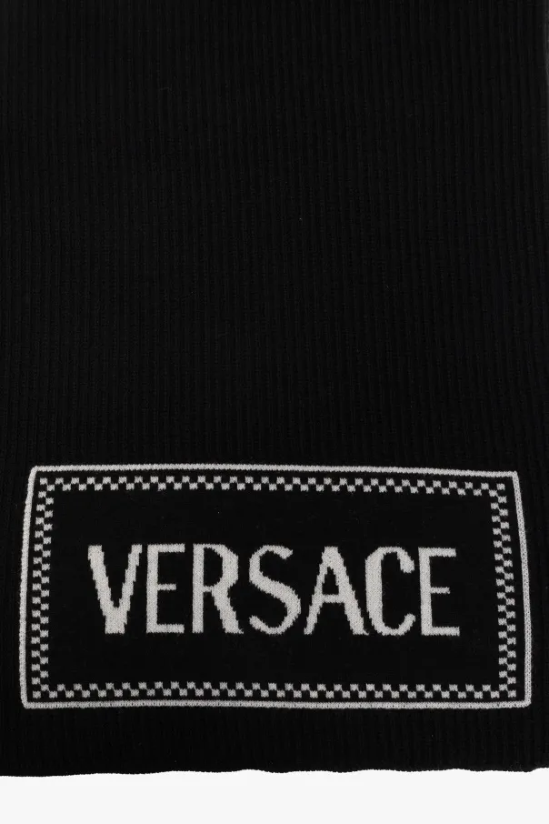 Versace Logo-Embroidered Scarf