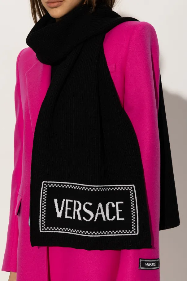 Versace Logo-Embroidered Scarf