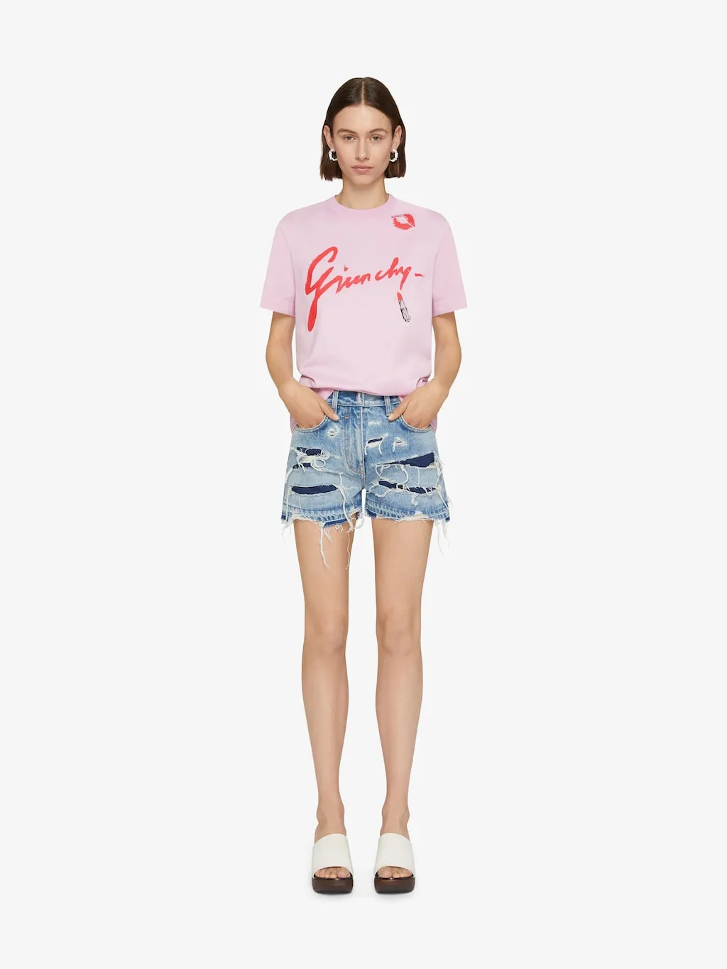 Mini Denim Shorts With Broken Holes